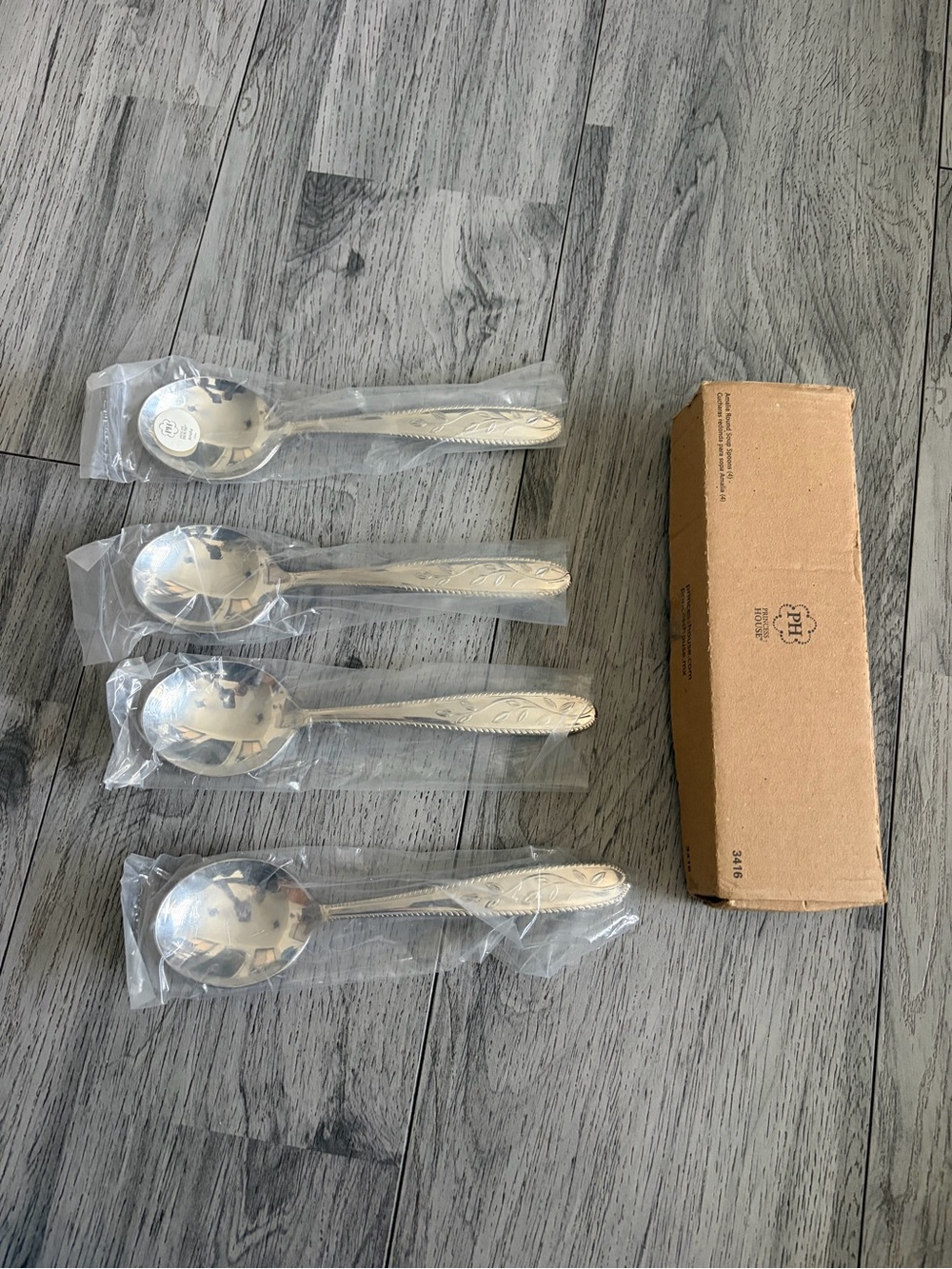 Princess House Amalia Silver Serving Spoons with Decorative Handles - Set of 8